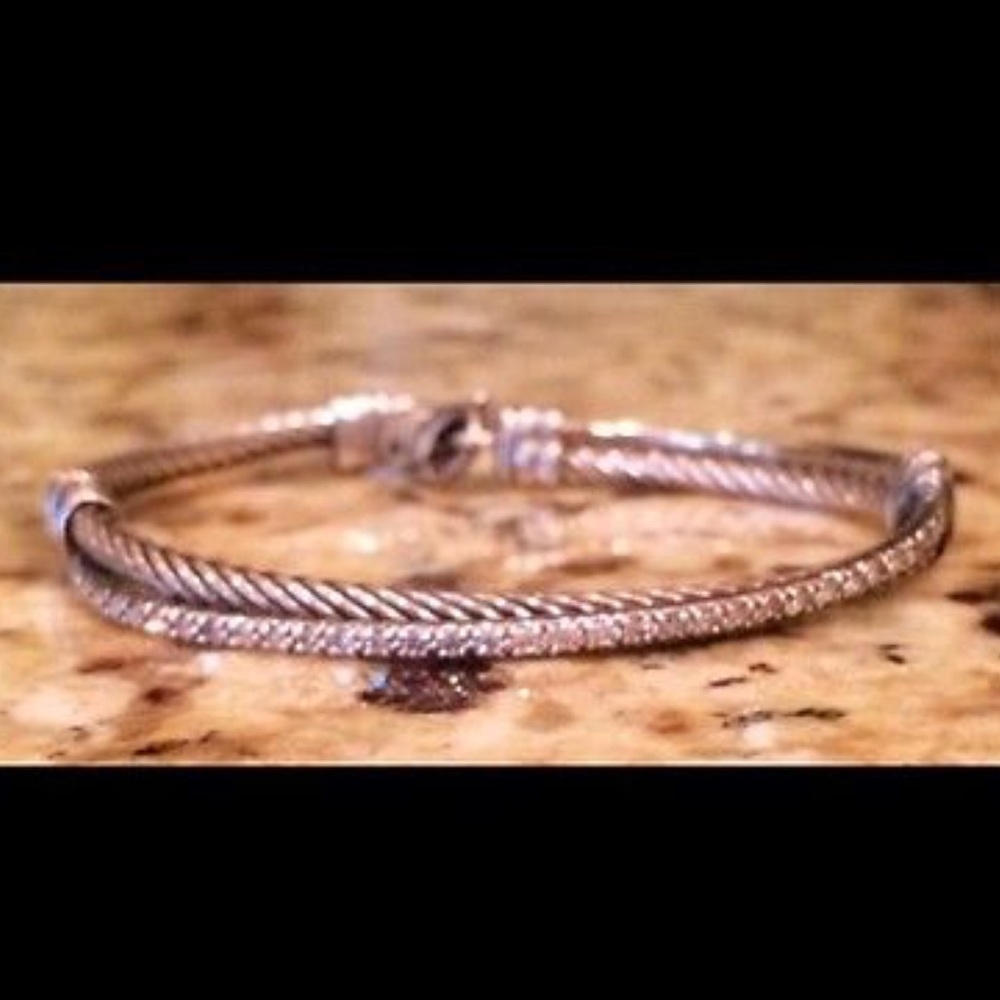 DAVIDYURMAN 585 14k whitegold/925 SS pave diamond